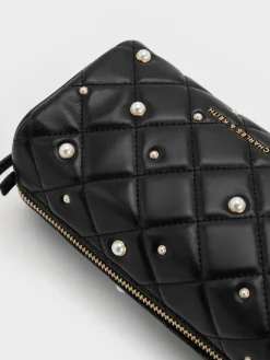 Janie Quilted Pearl Shoulder Bag