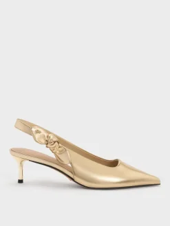 Jayce Leather Slingback Kitten Heels