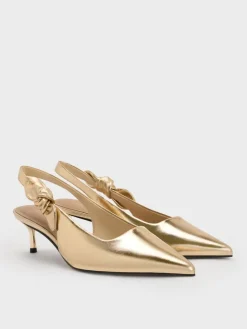 Jayce Leather Slingback Kitten Heels