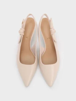 Jayce Leather Slingback Kitten Heels
