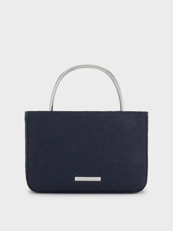 Jennis Lace & Satin Top Handle Bag