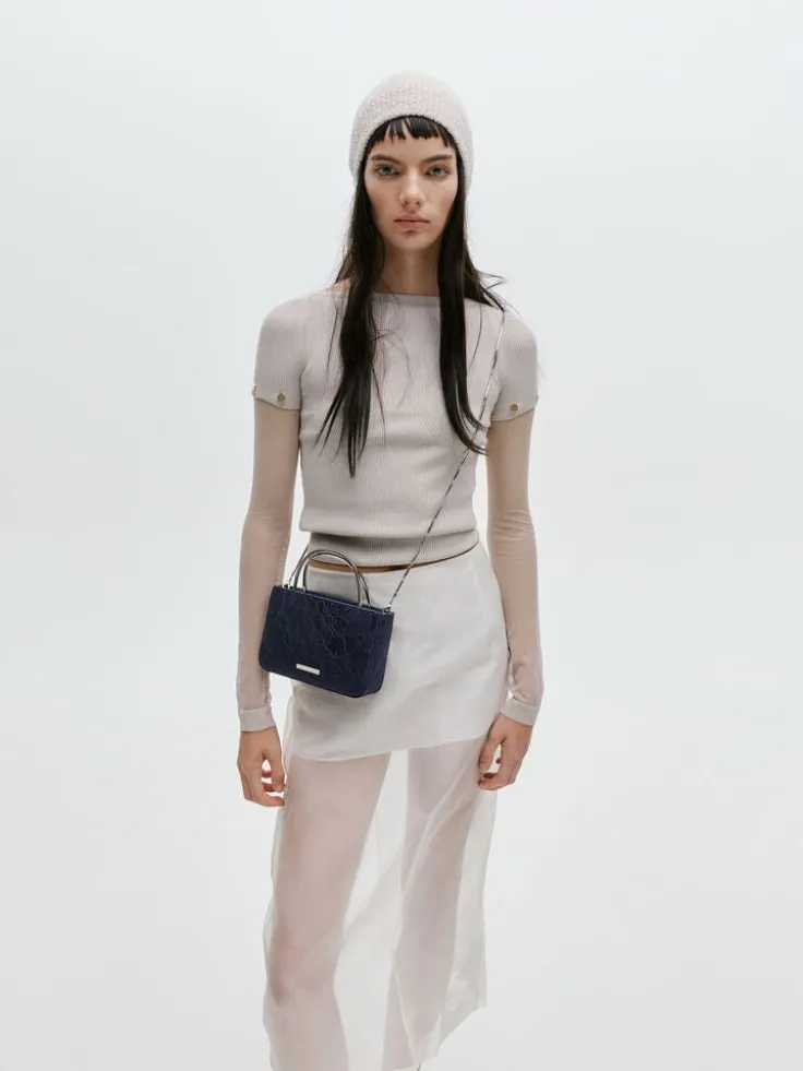 Jennis Lace & Satin Top Handle Bag