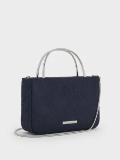 Jennis Lace & Satin Top Handle Bag