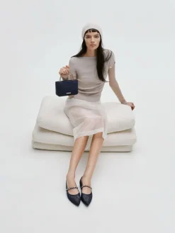 Jennis Lace & Satin Top Handle Bag