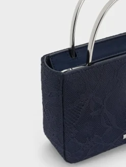 Jennis Lace & Satin Top Handle Bag