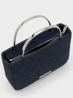 Jennis Lace & Satin Top Handle Bag