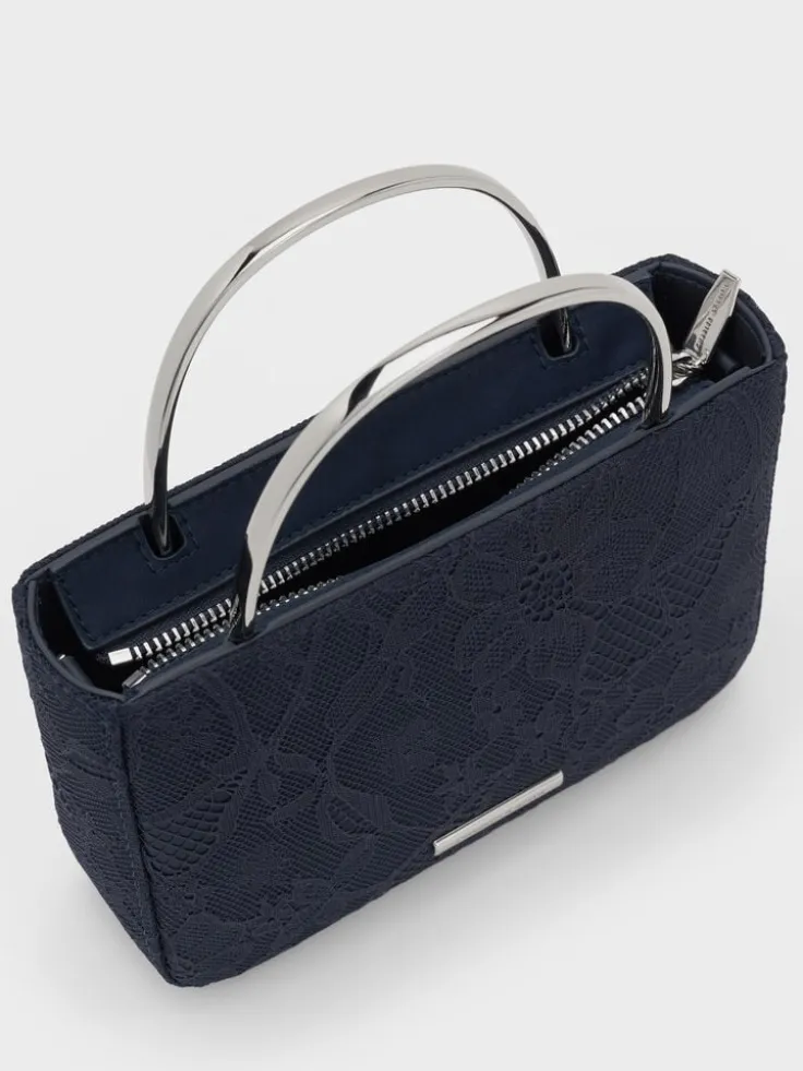 Jennis Lace & Satin Top Handle Bag