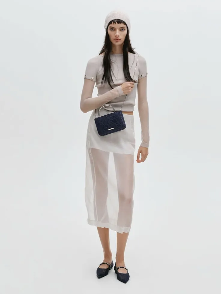 Jennis Lace & Satin Top Handle Bag