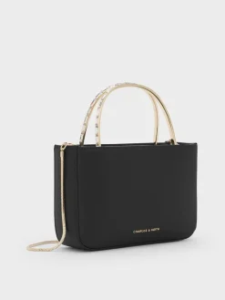 Jennis Satin Crystal Top Handle Bag