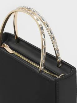 Jennis Satin Crystal Top Handle Bag
