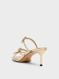Jessy Leather Gem-Bow Heeled Sandals