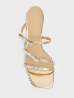 Jessy Leather Gem-Bow Heeled Sandals