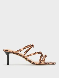 Jessy Leopard-Print Bow Heeled Sandals