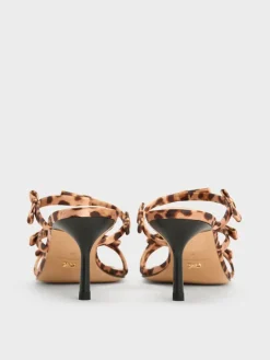Jessy Leopard-Print Bow Heeled Sandals