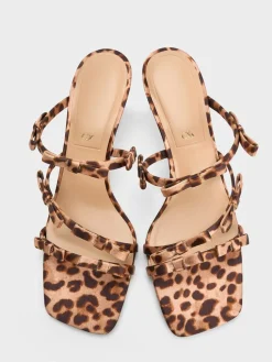 Jessy Leopard-Print Bow Heeled Sandals