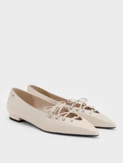 Jianna Leather Lace-Tie Flats