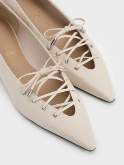 Jianna Leather Lace-Tie Flats