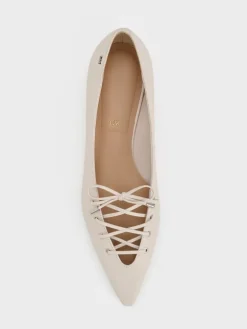 Jianna Leather Lace-Tie Flats