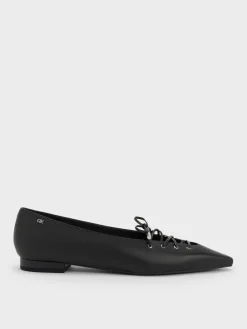 Jianna Leather Lace-Tie Flats