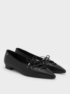 Jianna Leather Lace-Tie Flats