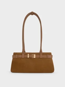 Jody Suede Belted Shoulder Bag