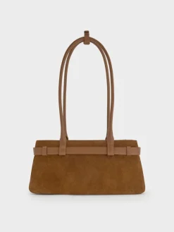 Jody Suede Belted Shoulder Bag