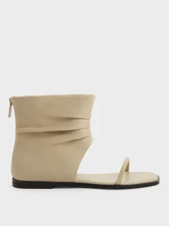 Joplin Ruched Faux Suede Boot Sandals
