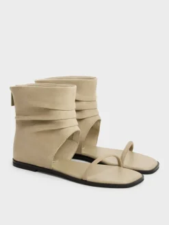 Joplin Ruched Faux Suede Boot Sandals
