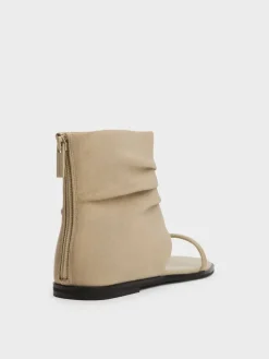 Joplin Ruched Faux Suede Boot Sandals