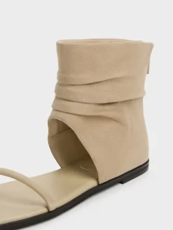 Joplin Ruched Faux Suede Boot Sandals