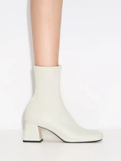Jully Metallic Trapeze Heel Ankle Boots