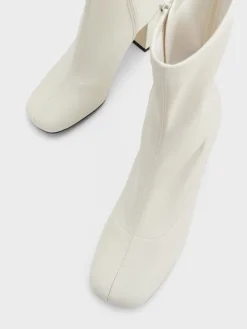 Jully Metallic Trapeze Heel Ankle Boots