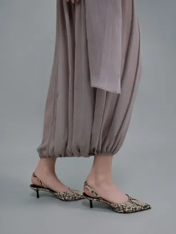 Kaia Snake-Print Pointed Slingback Pumps