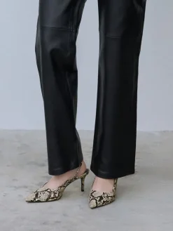 Kaia Snake-Print Pointed Slingback Pumps