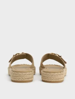 Kaida Faux Suede Buckled Espadrille Sandals