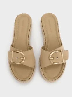 Kaida Faux Suede Buckled Espadrille Sandals