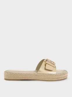 Kaida Metallic Buckled Espadrille Sandals