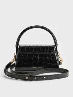 Kaila Croc-Effect Top Handle Bag
