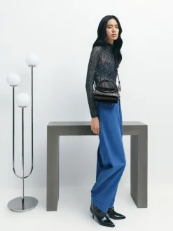 Kaila Croc-Effect Top Handle Bag