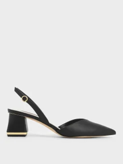 Katarina Metallic-Heel Slingback Pumps