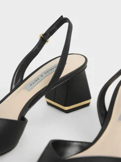Katarina Metallic-Heel Slingback Pumps