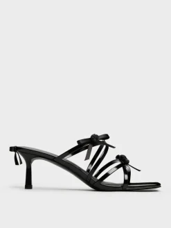 Kelis Rose-Bow Strappy Heeled Mules