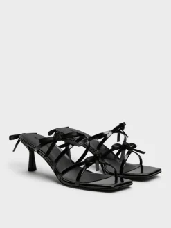 Kelis Rose-Bow Strappy Heeled Mules