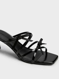 Kelis Rose-Bow Strappy Heeled Mules