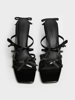 Kelis Rose-Bow Strappy Heeled Mules
