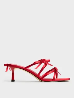Kelis Rose-Bow Strappy Heeled Mules