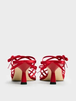 Kelis Rose-Bow Strappy Heeled Mules
