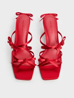 Kelis Rose-Bow Strappy Heeled Mules