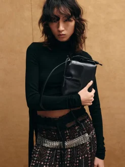 Khai Ruched Top Handle Bag
