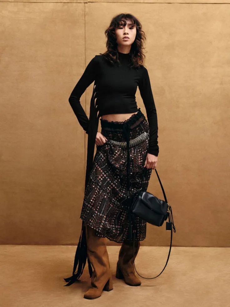 Khai Ruched Top Handle Bag